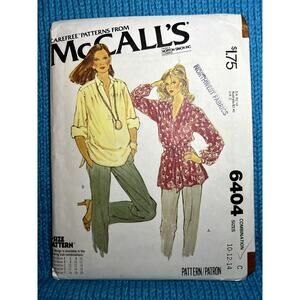 McCals 6404 sewing pattern tunic top pullover size 10 12 14
